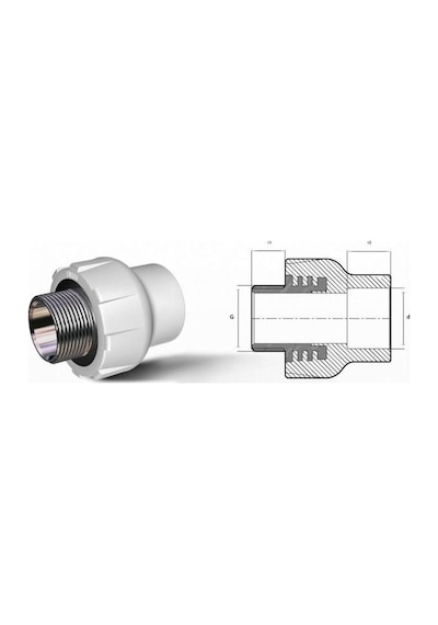 Ege Yıldız Pprc 50x1 1/2 Erkek Adaptör Gri