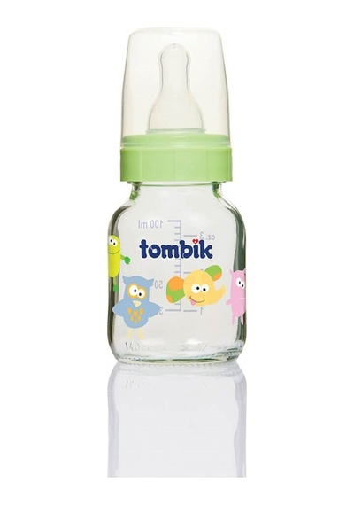 Tombik Cam Biberon 100 Ml Şaşkın Hayvan-Açık Yeşil