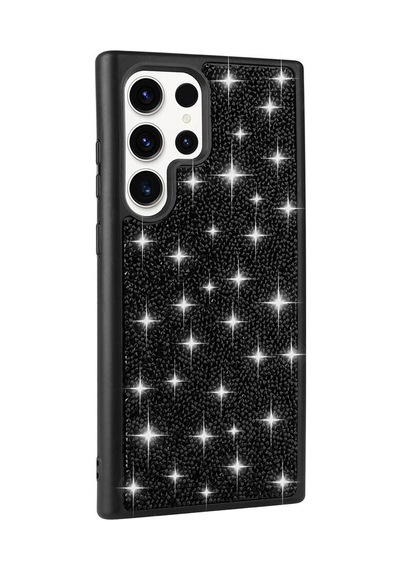 Zore Galaxy S23 Ultra Uyumlu Parlak Taşlı Tasarım Pırlanta Ogaa Kılıf-siyah