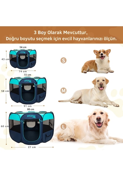Kingcamp Pets Ancona L Portatif Köpek Çadırı Mavi