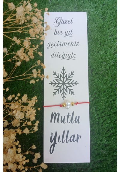 Kırmızı Yılbaşı Bilekliği - 10 Adet Şans Bilekliği - Yılbaşı Hedi