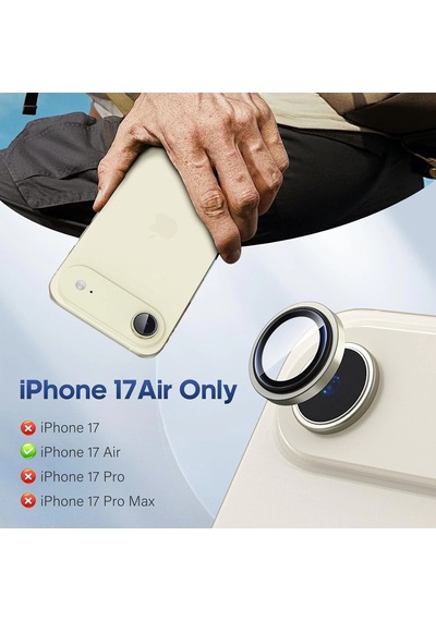 Apple Uyumlu iPhone 17 Air Kamera Koruyucu Premium Safir Gece Çekim Destekli Lens Koruma Parlak Temperli Cl