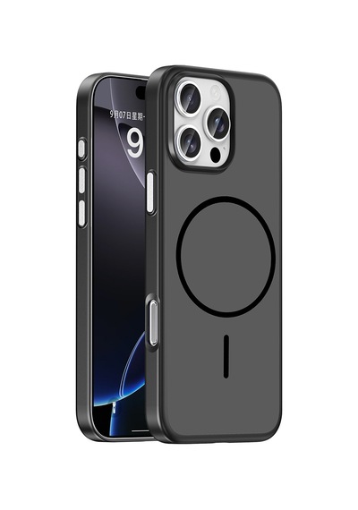 İphone 16 Pro Kılıf M-safe Şarj Özellikli Zore Lora Pc Kapak - Siyah