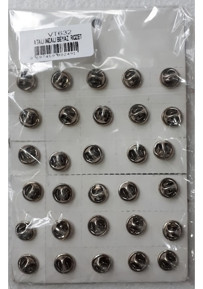 Atatürk Ve Imzası Gümüş Renk Metal Rozet 30 Adetli Paket