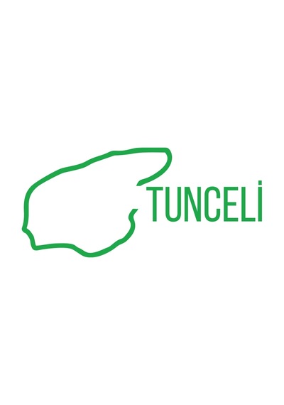 Tunceli Harita Araba Sticker 17x17 Cm Yeşil
