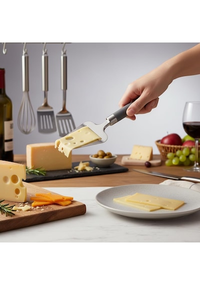 Ayrex Deconox Paslanmaz Çelik Silikon Saplı Peynir Spatulası / Silikon Saplı Peynir Rendesi Şık Ve Fonksiyonel Diğer