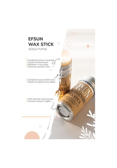 Hair Wax Stick 75gr, Saç Şekillendirici, Saç Sabitleyici, Besleyici Saç Waxı, Bebek Saç Sabitleyici Wax