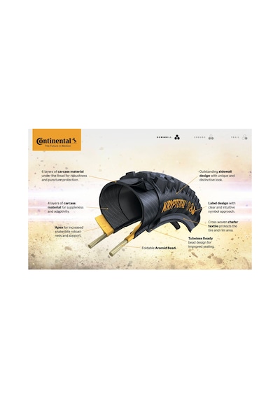 Continental Kryptotal-r 29x2.40 E-25 Soft-compound Downhill-casing Tubeless Ready Dış Lastik Co0101992 Siyah