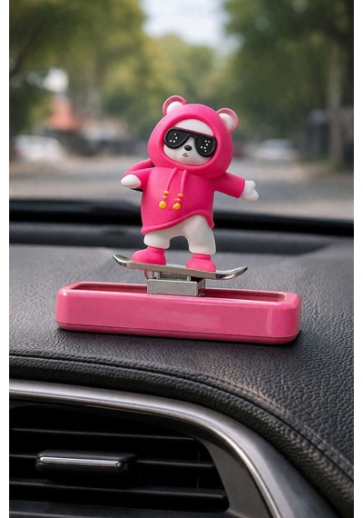 Araç İçi Numaratör Pembe Panda Figürlü Park Telefon Numarası Gizlenebilir