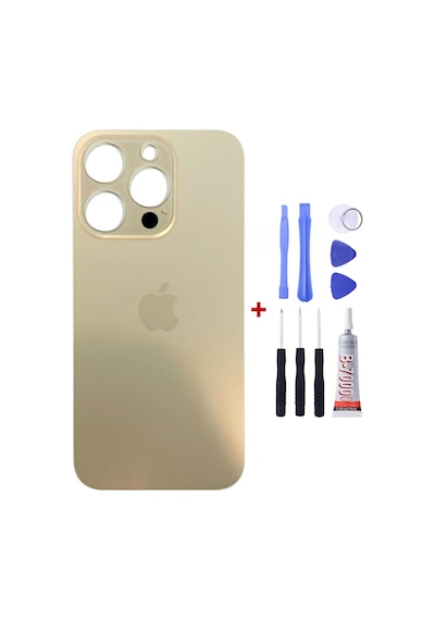 Apple Uyumlu iPhone 14 Pro Gold Arka Cam Kapak Arka Pil Kapağı