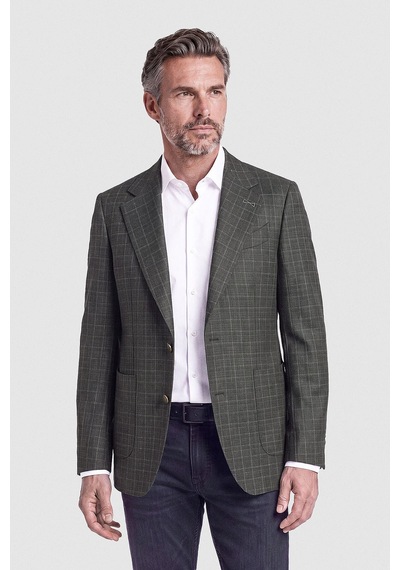 Bisse Yeşil Ekose Desenli Çift Düğmeli Blazer Ceket Pck26k26202 47