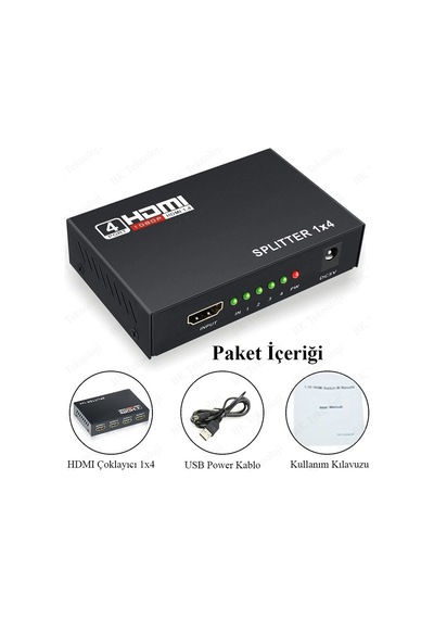 Hdmı Çoklayıcı 1 Giriş 4 Çıkışlı 1080P 3D Hdmı Splitter