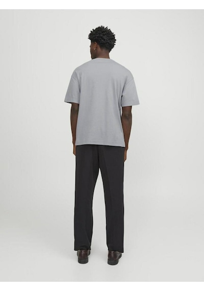 Jack & Jones Erkek Bisiklet Yaka Loose Fit Gri T-shirt - 12254412