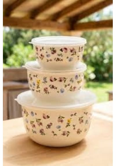 Acar Petıt Fleur Collectıon Emaye 3lü Saklama Xap-10439 Bej