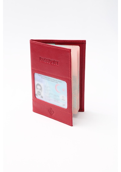 Prava Deri World Hakiki Deri El Yapımı Kimliklik Bölümü Olan Pasaportluk Kırmızı