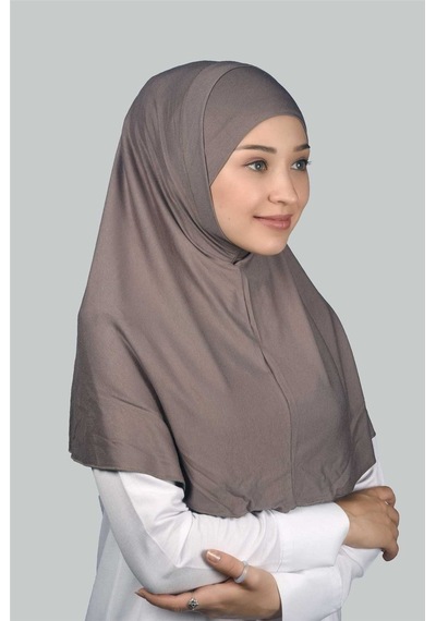 Altobeh İkili Set Pratik Eşarp Hazır Türban Ve Hijab Tesettür Bonesi Koyu Vizon