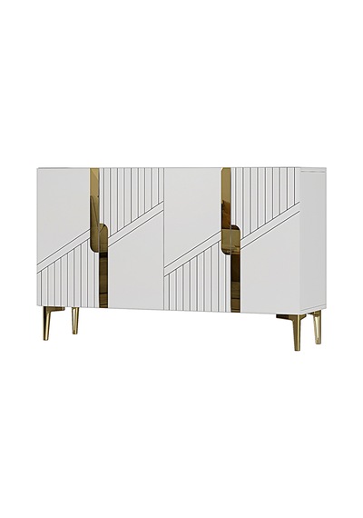 Ka1228bg Evva Konsol Ve Tv Sehpası Beyaz-gold 120cm