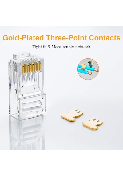 Cat6 Rj45 Konnektör Cat6 Jak Cat 6 Konnektör 100 Adet