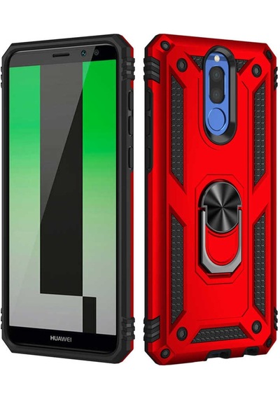 Huawei Mate 10 Lite Kılıf Zore Vega Yüzüklü Standlı Zırh Kılıf