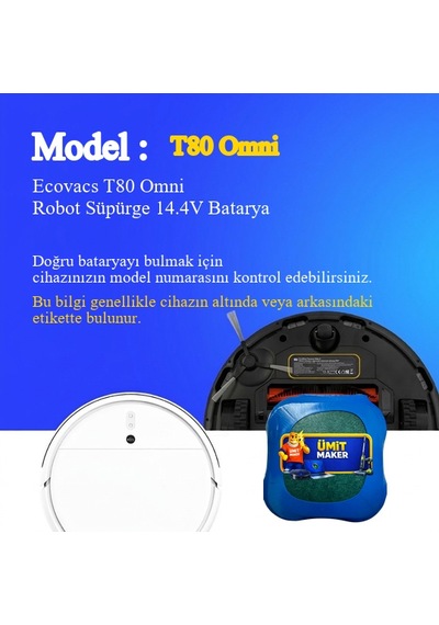 Ecovacs T80 Omni Robot Süpürge 5200 Mah Batarya