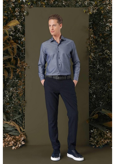 Efor Gk 709 Slim Fit Füme Klasik Gömlek Füme