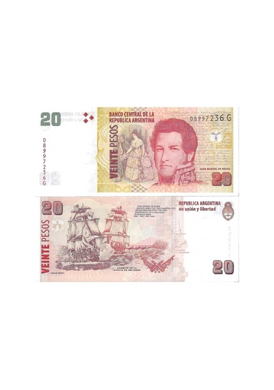 Arjantin 20 Pesos Çil Unc Koleksiyon Para