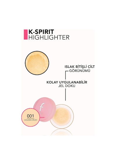 Flormar K-spirit Glass Highlighter Besleyici Etkili & Parlak Ve Islak Bitişli Aydınlatıcı 001 gldncrsh