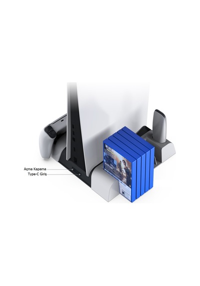 Dobe Tp5 05100 Ps5 Led Göstergeli Fanlı Oyun Hazneli Şarj Stand