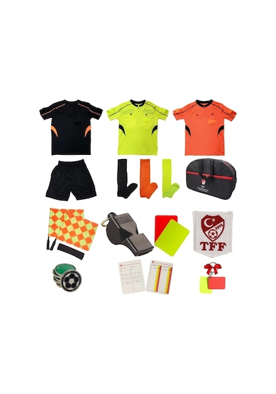 Hakemsizsiniz Aday Hakem Seti Kısa Kol ,futbol Aday Hakem Seti , Futbol Hakem Set, Hakem Seti Sarı-siyah-turuncu Çok Renkli