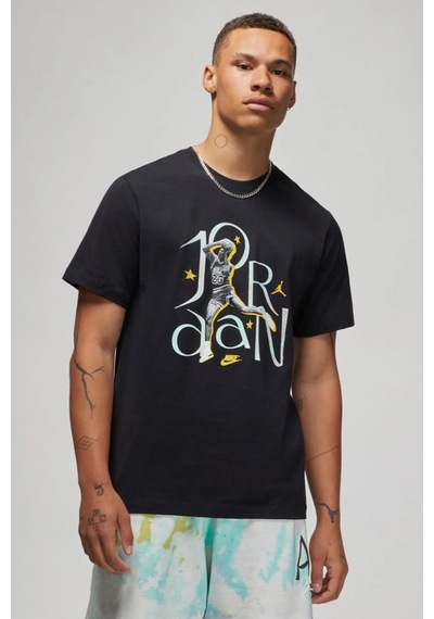 Nike Jordan Mens Tee Grafik Baskılı Pamuklu Erkek Tişört Siyah