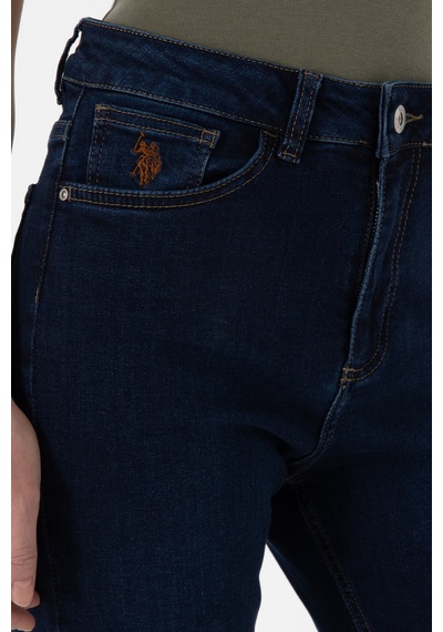 U.S. Polo Assn. Kadın Koyu Mavi Slim Flare Fit Jean Pantolon 50308349-DN0023