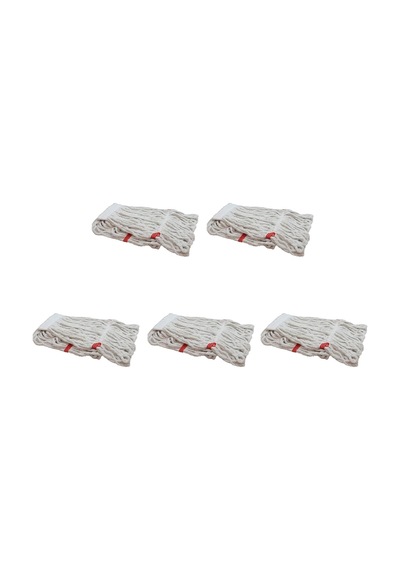 Dar Yedek Islak Mop Paspas Ucu Başlığı Püskül -17 Cm. -pamuklu -350 Gram. -beyaz - 5 Adet Genel