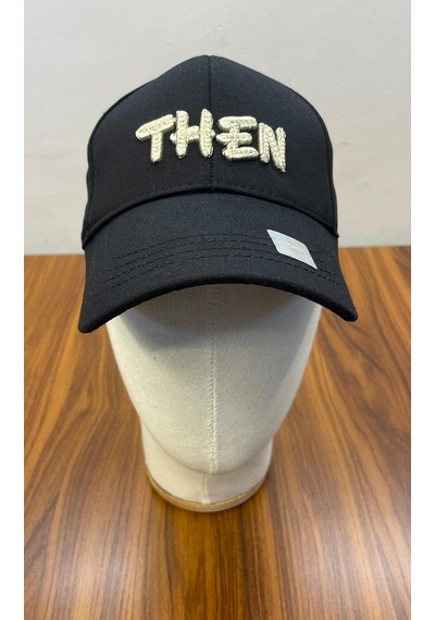 Then Özel Nakışlı Gabardin Kumaş Unisex Cap Şapka Siyah