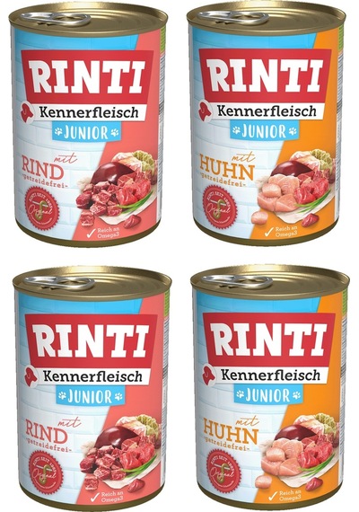 Rinti 2 Çeşit Karma Gurme Yavru Köpek Konservesi 400 G X 4 Adet
