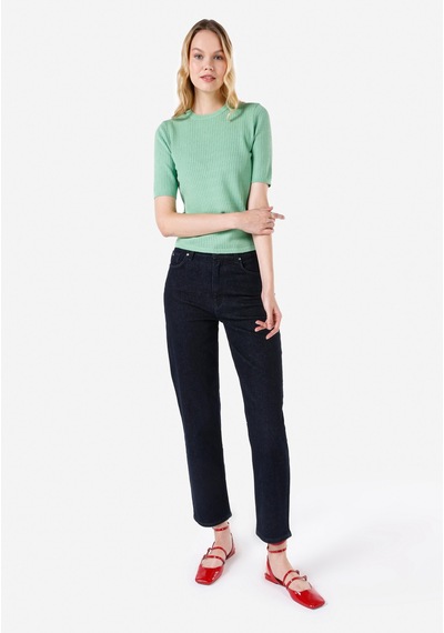 Colin's Colins Slim Fit Bisiklet Yaka Yeşil Kadın Kazak Cl1067359 Apple Green Elma Yeşili