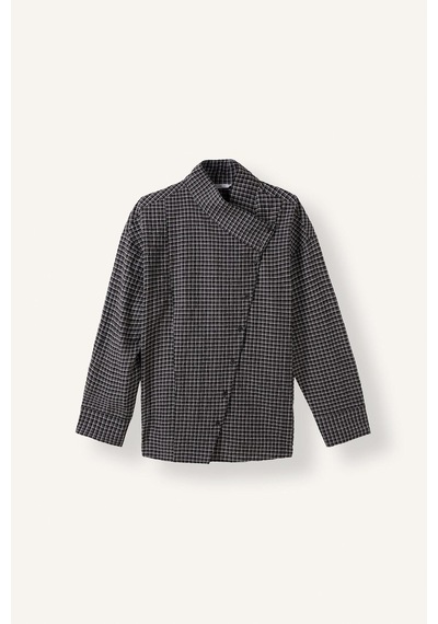 Defacto Regular Fit Asimetrik Düğmeli Kırışık Dokulu Tunik I3865ax26aubk81 Siyah-bk81