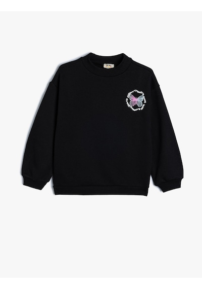 Koton Sweatshirt Kelebek Baskılı Bisiklet Yaka Uzun Kollu Şardonlu Siyah 5wkg10272ak Siyah Koton Sweatshirt Kelebek Baskılı Bisiklet Yaka Uzun Kollu Şardonlu Siyah 5wkg10272ak Siyah