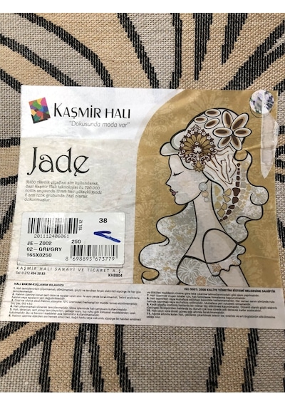 Kaşmir Halı Jade 165X250 Z 002-02 Gri Beyaz 4 M2 Halı !