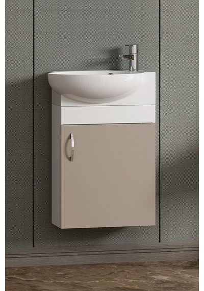 Lale 45 Cm Beyaz-selenit Mdf Seramik Lavabolu Asma Alt Banyo Dolabı