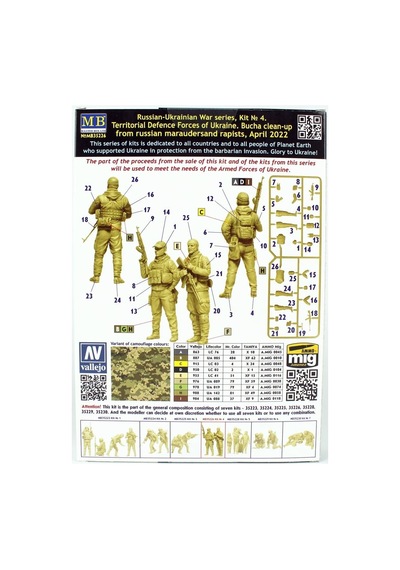 Masterbox 35226 1/35 Ölçek, Rus-ukrayna Savaşı, Ukrayna Bölgesel Savunma Kuvvetleri, Plastik Figür Kiti-55843