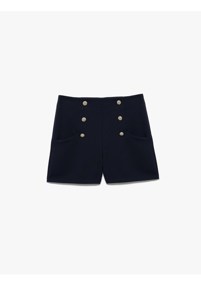 Koton Regular Fit Düğme Detaylı Mini Şort Lacivert 5sak40353pw Lacivert