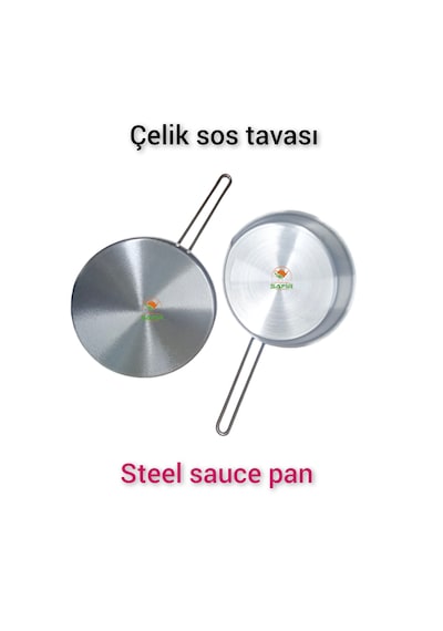 Çelik Sosluk Çelik Sos Tavası 20 Cm Ebatlı 2 Büyük Boy 430 Kalite