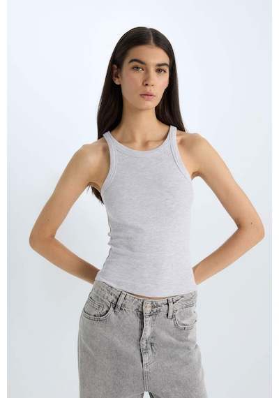 DeFacto Slim Fit Dar Kesim Halter Yaka Fitilli Kaşkorse Atlet E2176AX25SPGR93