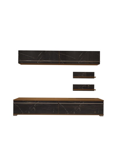 Decoraktiv Eko 5 Mdf Std Tv Ünitesi Tv Sehpası Ceviz - Siyah Mermer