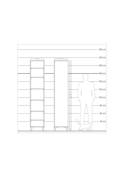 Hyperion Dolap 6 Raflı 44x44x221 Antrasit-aytaşı Antrasit