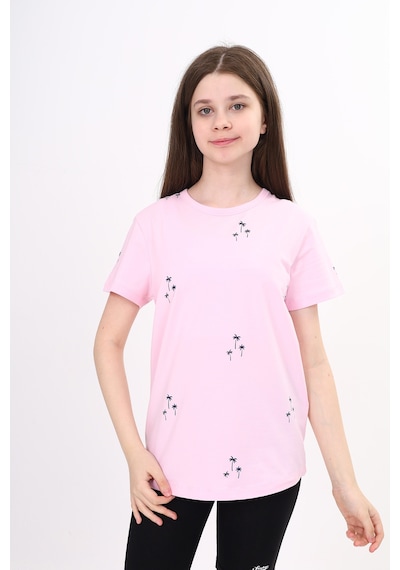 Toontoy Kids Toontoy Kız Çocuk Baskılı Tişört Açık Pembe
