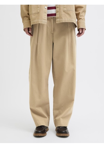 Jack & Jones Kadin Pileli Barrel Fit Kesim Pantolo - Maddy - 12282465 Cornstalk