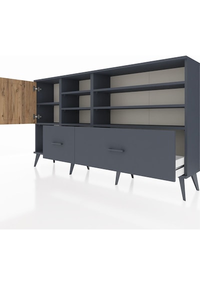 Arges Konsol 8 Raflı 2 Çekmeceli Tek Kapaklı 176x30x99 Antrasit-çam/antrasit Atlas Çam/antrasıt - Antrasıt Arges Konsol 8 Raflı 2 Çekmeceli Tek Kapaklı 176x30x99 Antrasit-çam/antrasit Atlas Çam/antrasıt - Antrasıt