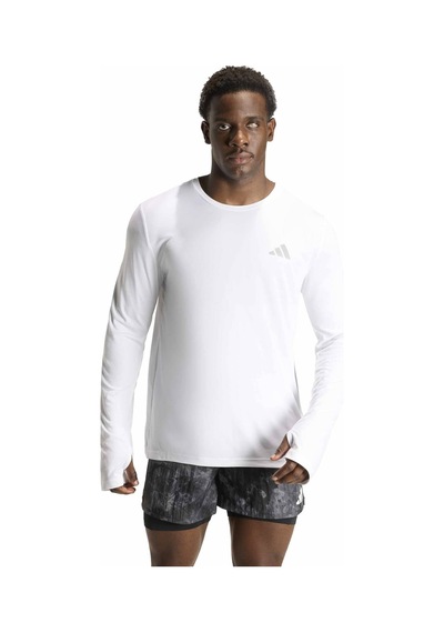 Whıte Adidas Erkek Koşu - Yürüyüş T-shirt Run Ess Ls M Ke8425 Beyaz