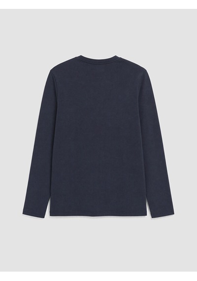 Lcwaıkıkı Classic Lacivert Bisiklet Yaka Baskılı Erkek Sweatshirt